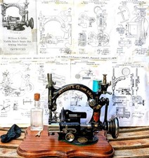 Willcox Gibbs straw braid type 200 industrl antique sewing machine S502789,c1900