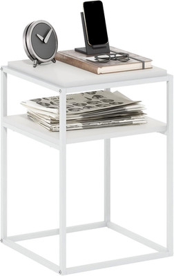Moretti Side Table, 2-Tier Stackable Metal Frame End Table with Open Shelf, Nigh