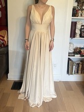 Beige Prom / Bridesmaid Dress Lace-Up Back