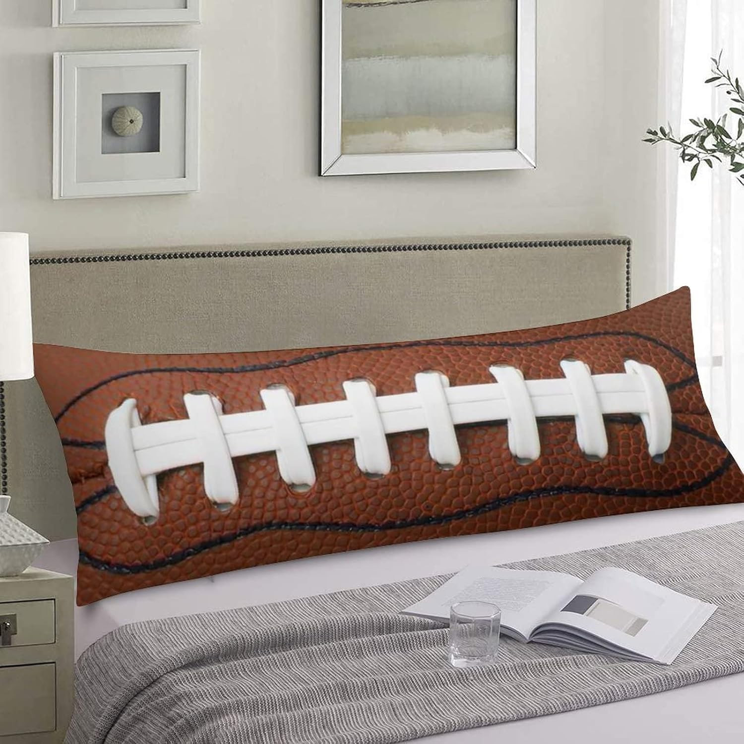 American Football Body Pillow Cover Rugby Leather Lace Fun Traditional Sport Bal