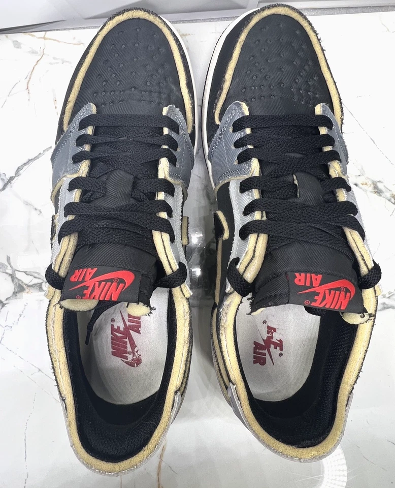 Jordan 1 Low OG EX Negro Gris Humo Auténtico Dv0982006 Talla 9.5 Súper Limpio Foto 3 de 4