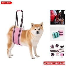 Ergonomic Dog Carrier Sling - Lightweight Support for Senior Dogs, Size M, Pink