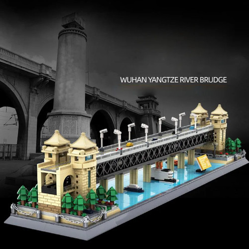 1695PCS Wuhan Yangtze River Bridge Construction Model Sets Bricks Toys For Gifts - Picture 2 of 13