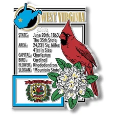 West Virginia State Montage Magnet by Classic Magnets, 2.8 x 3.3"
