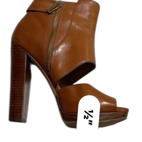 MICHAEL Michael Kors Wyatt Leather Open Toe Platform Ankle Booties Brown Size 8M thumbnail 20