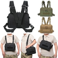Men Tactical Molle Chest Bag Outdoor Travel Vest Hiking Hunting Front Rig Pouch