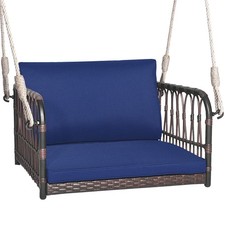 Patio Porch Swing Chair Garden Outdoor Single Person Hanging Seat w/ Cushion