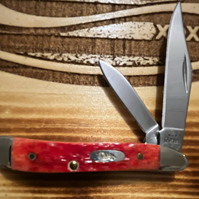 Case Case XX 2-Blade SS Slipjoint Pocketknife Red bone Handle 1991