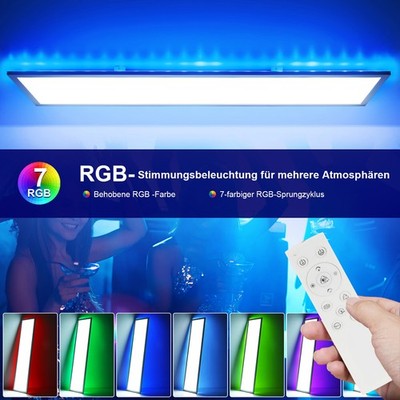 36W LED RGB Deckenlampe 120x30 Panel Deckenleuchten Fernbedienung Dimmbar 5-100%