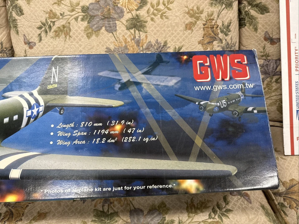 GWS C-47 'SKYTRAIN' RADIO CONTROL ARF KIT SILVER 47 INCH WINGSPAN KIT B12 - Image 4 of 4