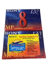 2 pack Sony Video 8 MP Standard Grade 120 Minutes Video Cassette Tape New