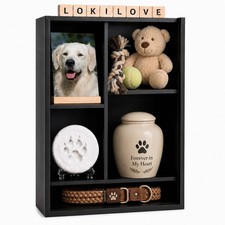 Pet Memorial Shadow Box with Shelves 12 X 16 X 5