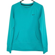 Nike Therma-FIT Men's Medium Teal Crewneck Sweatshirt Pullover Pocket Athletic