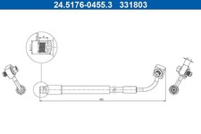 ATE BREMSSCHLAUCH HINTERACHSE LINKS passend für CHEVROLET TRAX OPEL MOKKA | 24.5