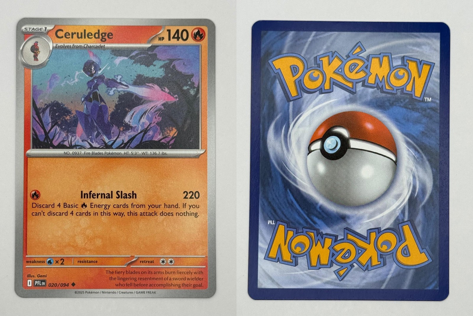 Ceruledge 020/094 Uncommon Phantasmal Flames Pokemon Lightly Played