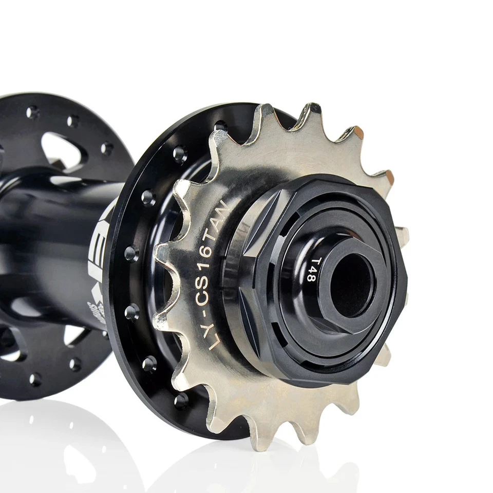 Buje trasero eje pasante 32H 120 clic de una sola velocidad BMX MTB bicicleta bujes de freno de disco Foto 3 de 4