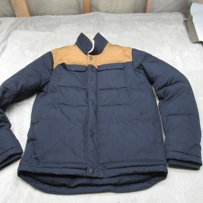 Levis Jacket Mens Small Blue Insulated Quilted Sherpa Light Pack Rugged Puffer