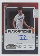 2021-22 Panini Contenders Playoff Ticket 87/99 Jason Preston #142 Auto 0l1
