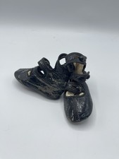 Antique Child Leather 3 Button Boots Victorian Black High Top Shoes Pair