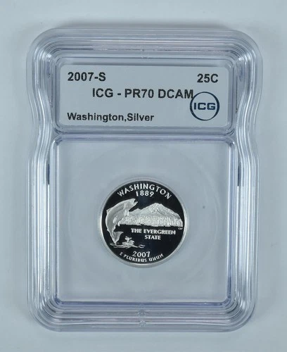 2007-S Washington State Quarter Washington Silver PR70 DCAM ICG *6971
