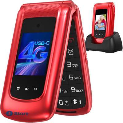 4G Klapphandy Seniorenhandy Dual SIM Flip Mobiltelefon mit SOS Notruf