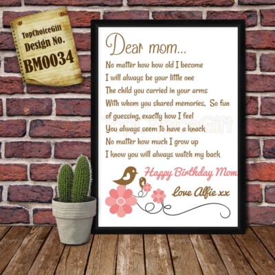 PERSONALISIERTE Liebe Mama Geschenkkarte, Grußkarte, Geschenk, Poster Muttertagsgeschenk