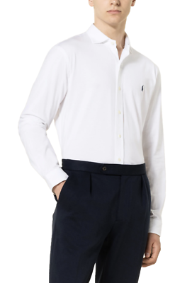 POLO RALPH LAUREN KNIT DRESS Shirt Kent Hemd Slim Fit Spread Collar College  XXL | eBay