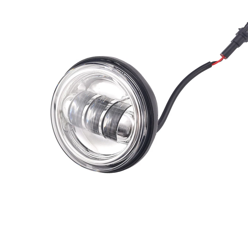 2x 4.5 Inch Chrome DRL LED Spot Fog Passing Lights Lamps For Harley Davidson US - Изображение 4 из 4