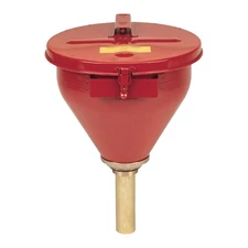 Justrite 08207 Large Steel Drum Funnel, 6 in Arrestor