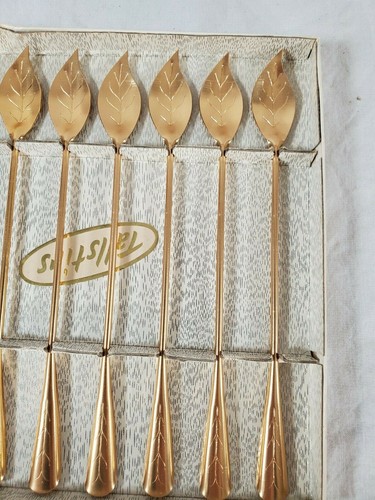 Vintage Mid Century Modern Aluminium Tallstirs Getränk Blattgold Rührstäbchen Set 8-teilig - Bild 6 von 11