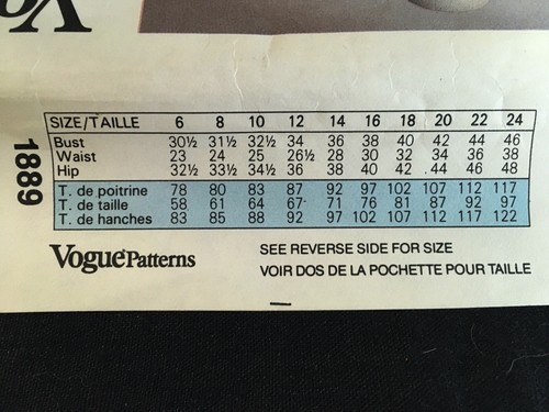 Pattern Vogue 1889, Albert Nipon designed dress, retro 80’s, Sz 8 - Picture 3 of 3