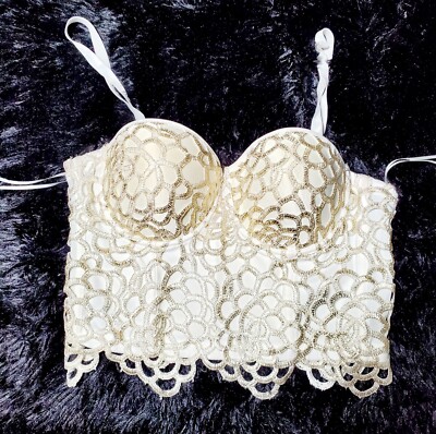 Strapless Bustier Circular Lace Covering Party Top - Small