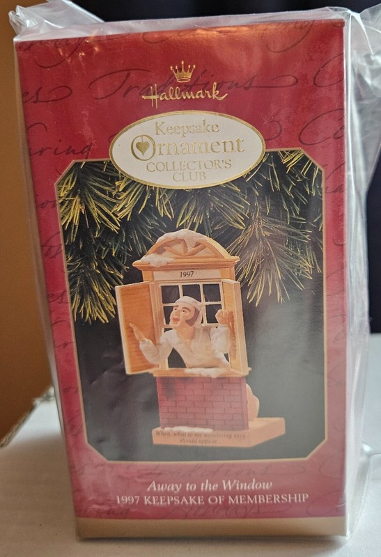 Hallmark AWAY TO THE WINDOW 'Twas The Night Before Christmas Ornament 1997 NEW