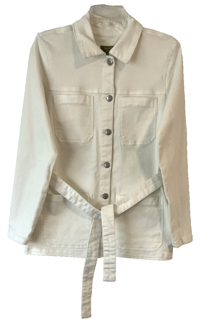 order　FABRIC ⑤ Denim & Co. Naturals Denim Chore Coat Belt White XXS Button