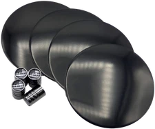 Black Wheel Center Cap Decal Emblem Stickers 2.55" 65mm w/ Tire Valve Cap