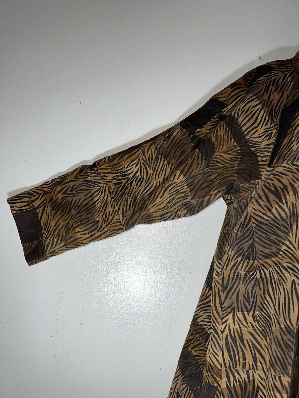 Vintage Suede Jacket, Tiger Strip Patchwork ADVAN… - image 5