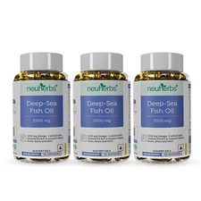Neuherbs Deep Sea Omega 3 Fish Oil 180 Softgel 60 Softgel Pack of 3 FSW
