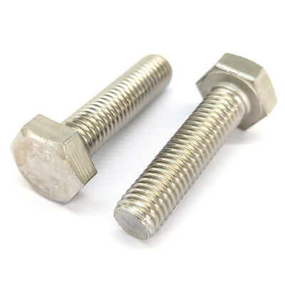 M4 M5 HEX HEXAGON HEAD SET SCREWS FULLY THREADED METRIC BOLTS A2 STAINLESS STEEL