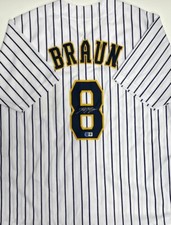 Brewers Outfielder RYAN BRAUN Signed Custom Replica Pinstripe Jersey AUTO - BAS