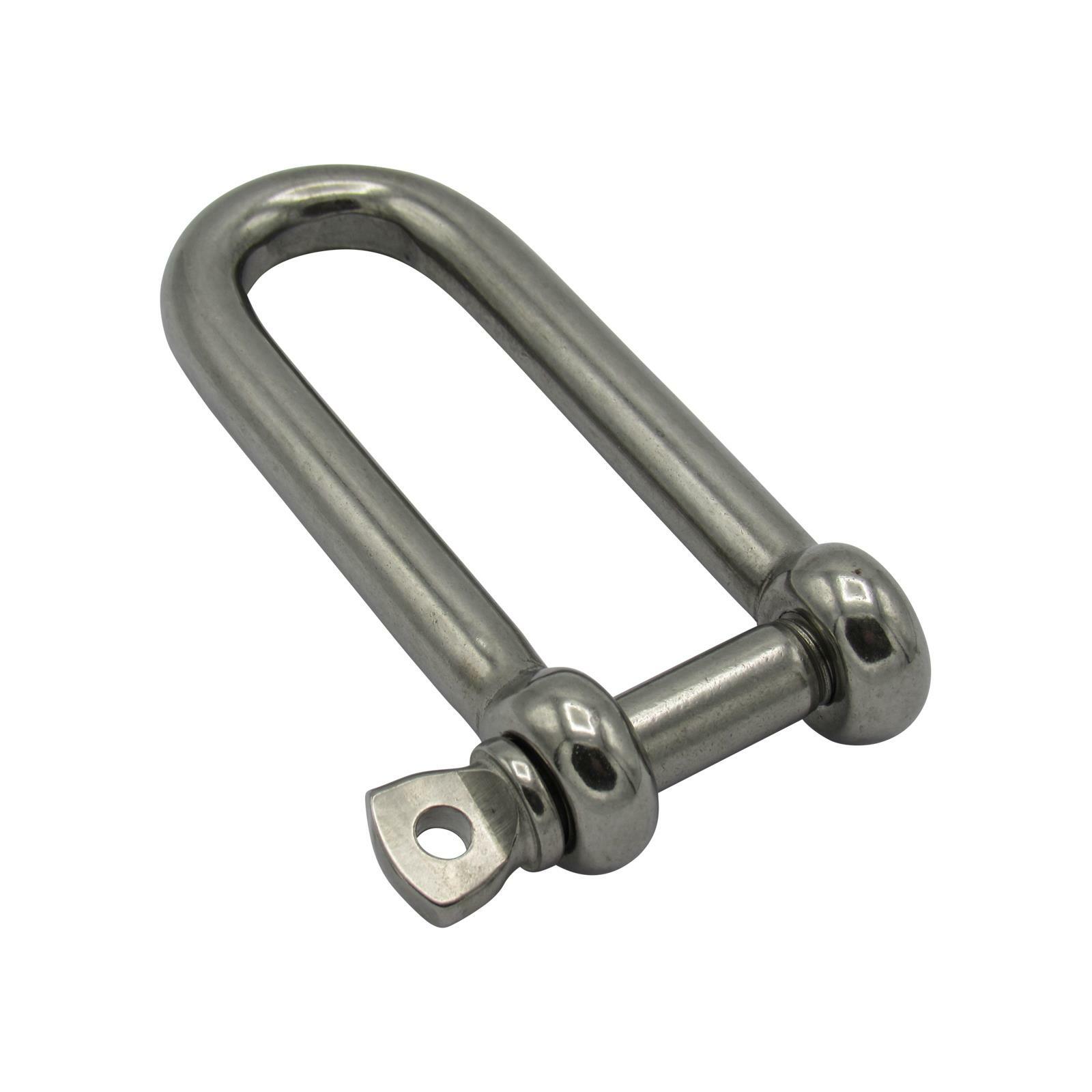 Long D Shackle Stainless Steel 6MM (Marine Boat Rigging Sails Halyards Dee)