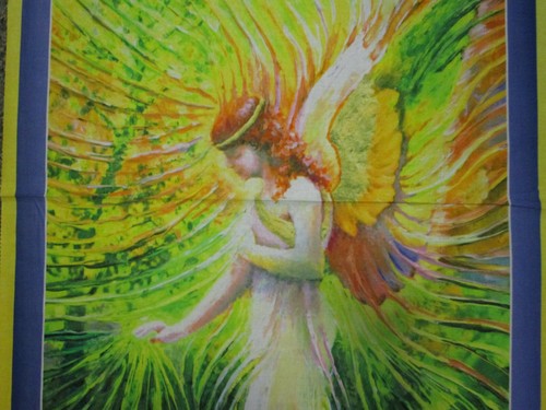 ANGEL ANGELS HALO AILES COULEURS VIVES IMPRESSION D'ART NUMÉRIQUE PANNEAU DE TISSU EN COTON - Photo 4/5