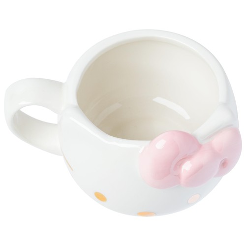 Silver Buffalo Hello Kitty Face Gold Pink Bow Electroplate Ceramic 3D Sculpte... - Picture 5 of 6