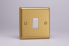 Varilight Classic Brushed Brass Range - White Plastic Switches & Inserts