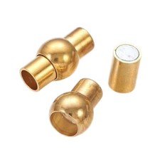 Brass golden plated magnetic clasp 5mm hole 17x9mm oval shaped clasp gold color