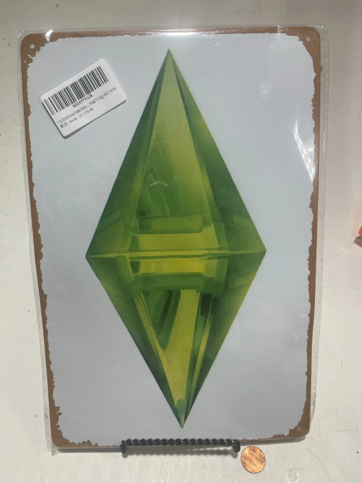 The Sims - Plumbob Diamond Gem Tin Poster 7-7/8 X 11.75 Inches