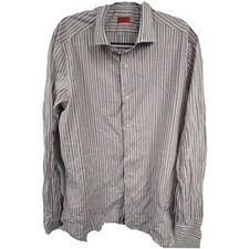 Isaia Napoli Shirt Men s Size 17-1/2 44 EUC