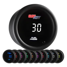 GlowShift 10 Color Digital LED 30psi Fuel Pressure Diesel Fuel Gauge