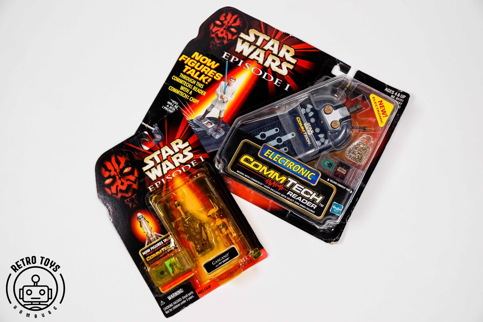 Thumbnail - Star Wars Commtech Reader & Gasgano Pit Droid Episode 1 Neu & Ovp 1998