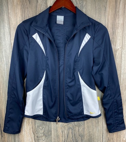 Cappotto giacca Nike frangivento Small S blu bianco giallo manica lunga - Foto 2 di 12