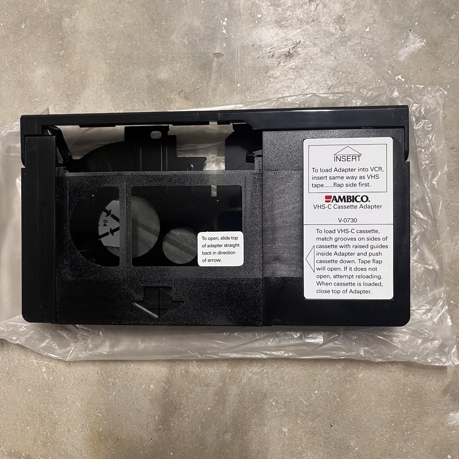 Ambico VHS-C to VHS Adapter V-0730 Mechanical Camcorder Cassette Tape Converter